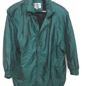 Monica Gray Womens Emerald Green Rain/Windbreaker Jacket Size M